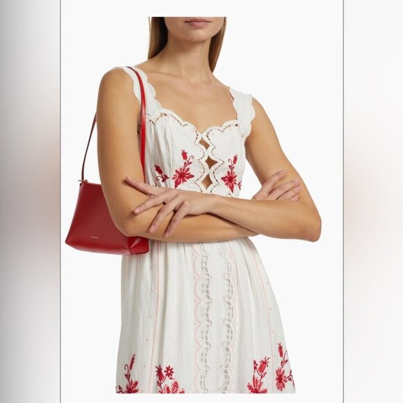 FarmRio: Richelieu Sunflower Linen-Blend Midi-Dress - Off White - Picture 3 of 14